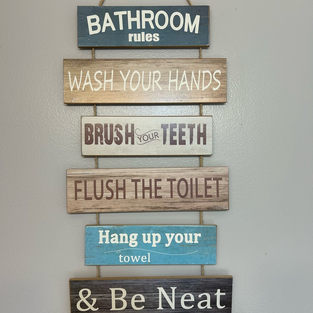 Hanging Bathroom sign